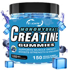 EOCUTE Creatine Monohydrate Gummies   5g per Serving for Muscle   Strength Building,Sugar-Free,Vegan, Blueberry Flavor, 150 Count Amino Acids Nutrional Supplements Dietary Healthcare Edible Fitness Optimum