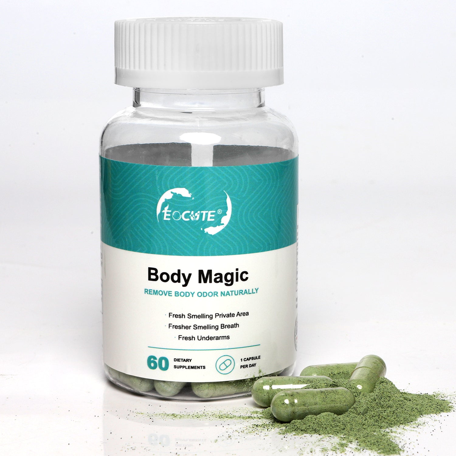 Body Magic by EOCUTE Chlorophyll Capsules   60 Vegan Capsules   for Detox, 18000mg for Body odor,Gut   Detox,Digestion, Gut Health, Skin, Oily Skin   More Hair/Skin/Nails Supplements Edible Fitness Supplement Healthcare Dietary Optimum