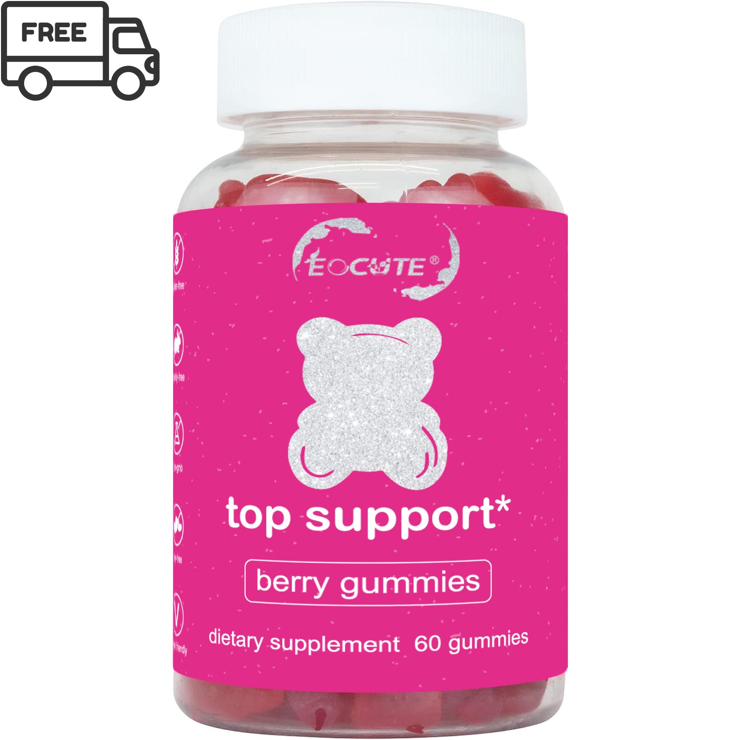 Top Support  Gummies-Workout Aid -Women s Support Supplement-Berry Flavored-Essential Herbs -Multivitamins Dietary Fitness