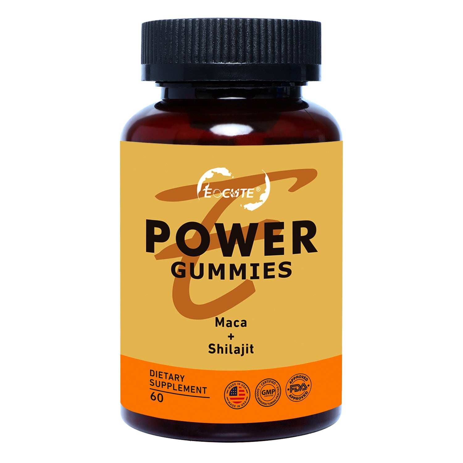 EOCUTE Power Gummies,with maca and shilajit, Strengthens The Body and Promotes Absorption,shilajit Pure Himalayan Organic(60 Gummies)  Fitness Edible Dietary Healthcare Vitamins SupplementsOptimum