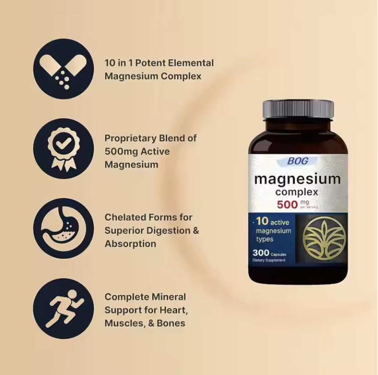 BOG magnesiumcomplex 500 mg per serving