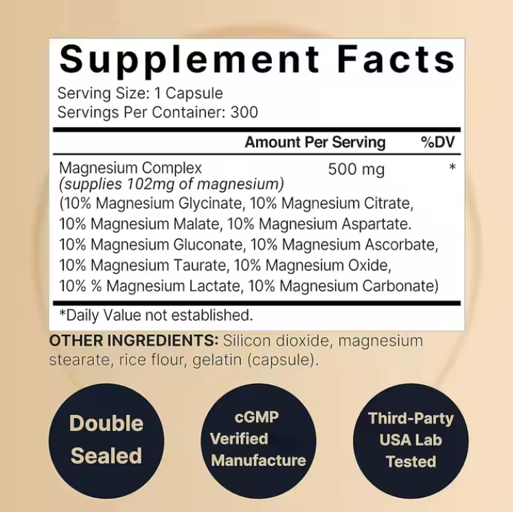 BOG magnesiumcomplex 500 mg per serving