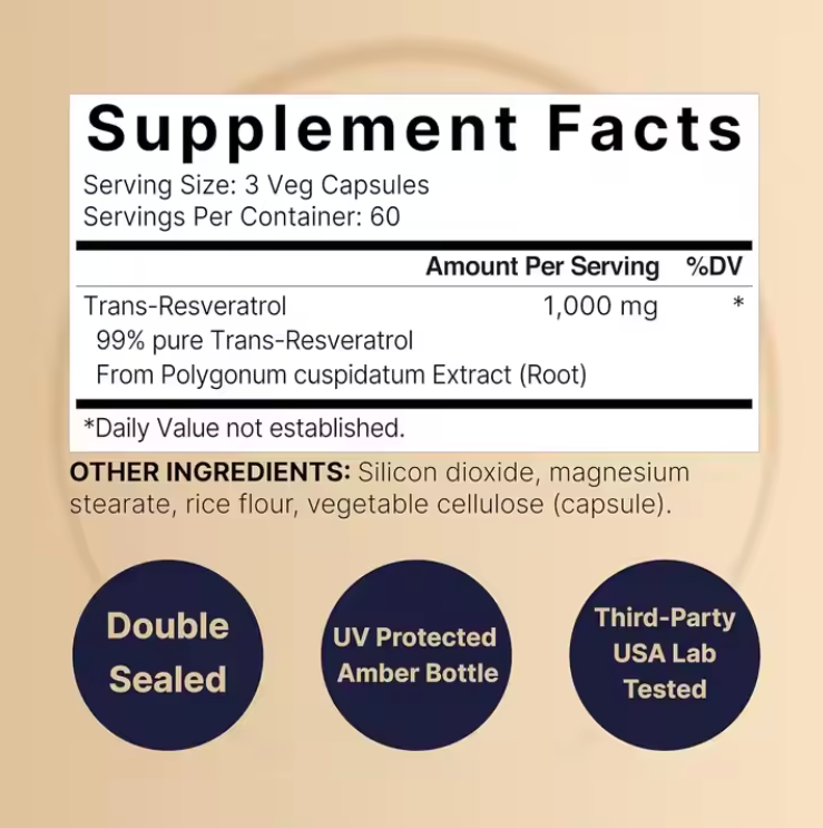 MING YAN resveratrol1.000mgper serving99% supreme purity