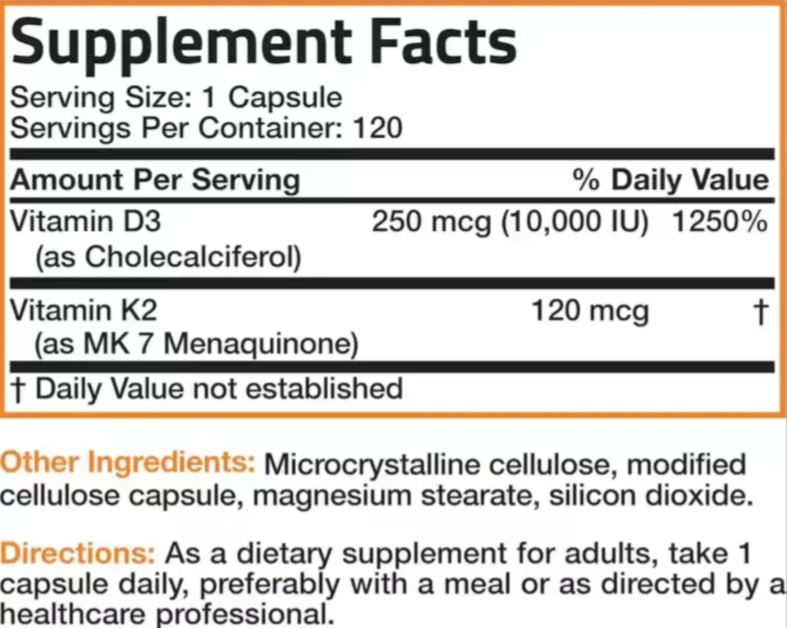 BOG VITAMINK2 + D3 EXTRA STRENGTH2IN1 SUPPORTVITAMIN K2 AS MK-7