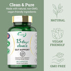 EOCUTE 15 Day Gut Cleanse Detox For Women and Men   Vegan, Non-GMO Ingredients For Waist Loss and Constipation Relief With A 15 Day Cleanse Gut Support Without Cramping, As Seen On TikTok (60 Capsules)