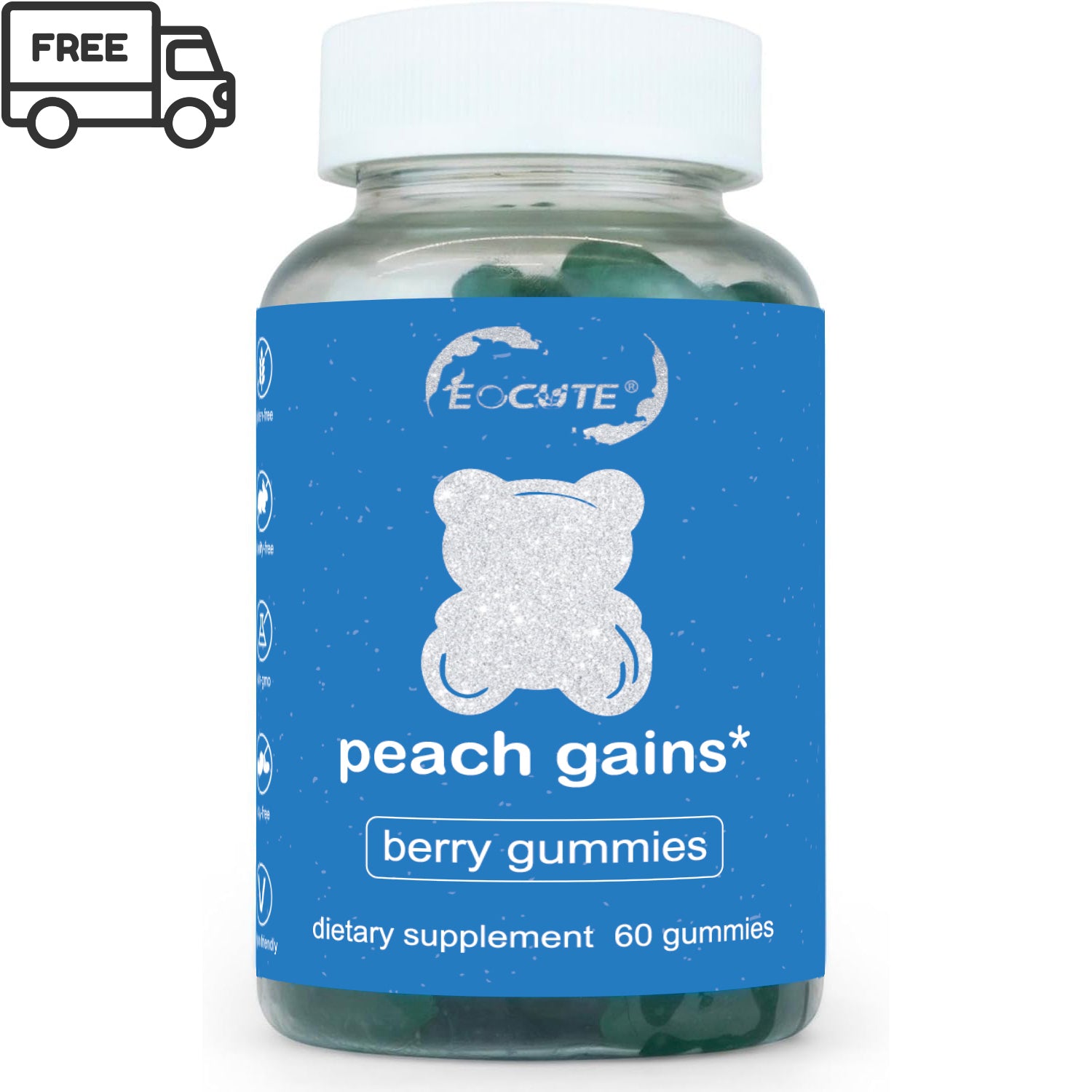 Peach Gains Gummies-Workout Aid -Women s Support Supplement-Berry Flavored-Essential Herbs -Multivitamins Dietary Fitness