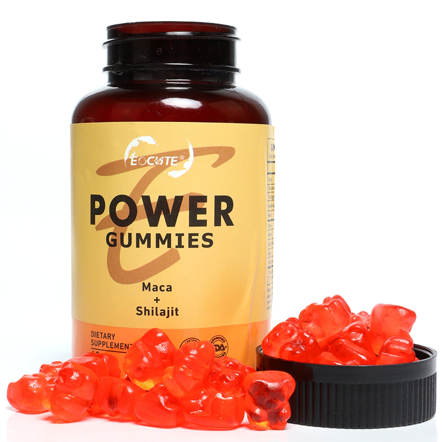 EOCUTE Power Gummies,with maca and shilajit, Strengthens The Body and Promotes Absorption,shilajit Pure Himalayan Organic(60 Gummies)  Fitness Edible Dietary Healthcare Vitamins SupplementsOptimum