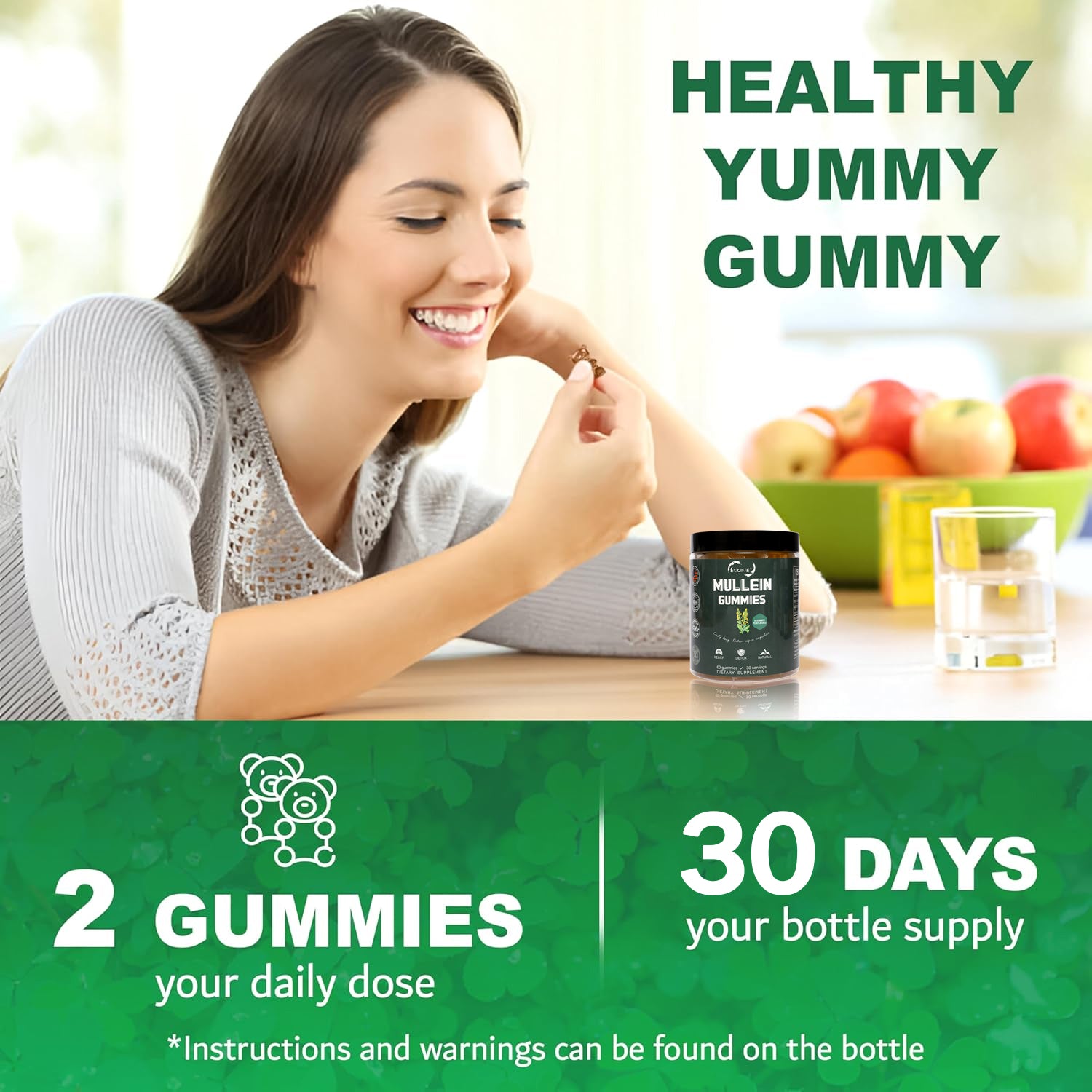 EOCUTE 9 in 1 Mullein Gummies for Lung Cleanse, Extra Strength 10000 MG(10:1 Extract) Mullein Leaf Extract w/Quercetin, Bromelain, Elderberry   Marshmallow for Respiratory, Immune, Vegan,60 Count Vitamins Supplements Edible Dietary Healthcare Fitness