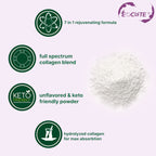 EOCUTE Multi Collagen Peptides Powder Pasture-Raised-Hydrolyzed Protein Peptides (Type l,l,lll,V,X)with HyaluronicAcid, Biotin   Vitamin C,1LB