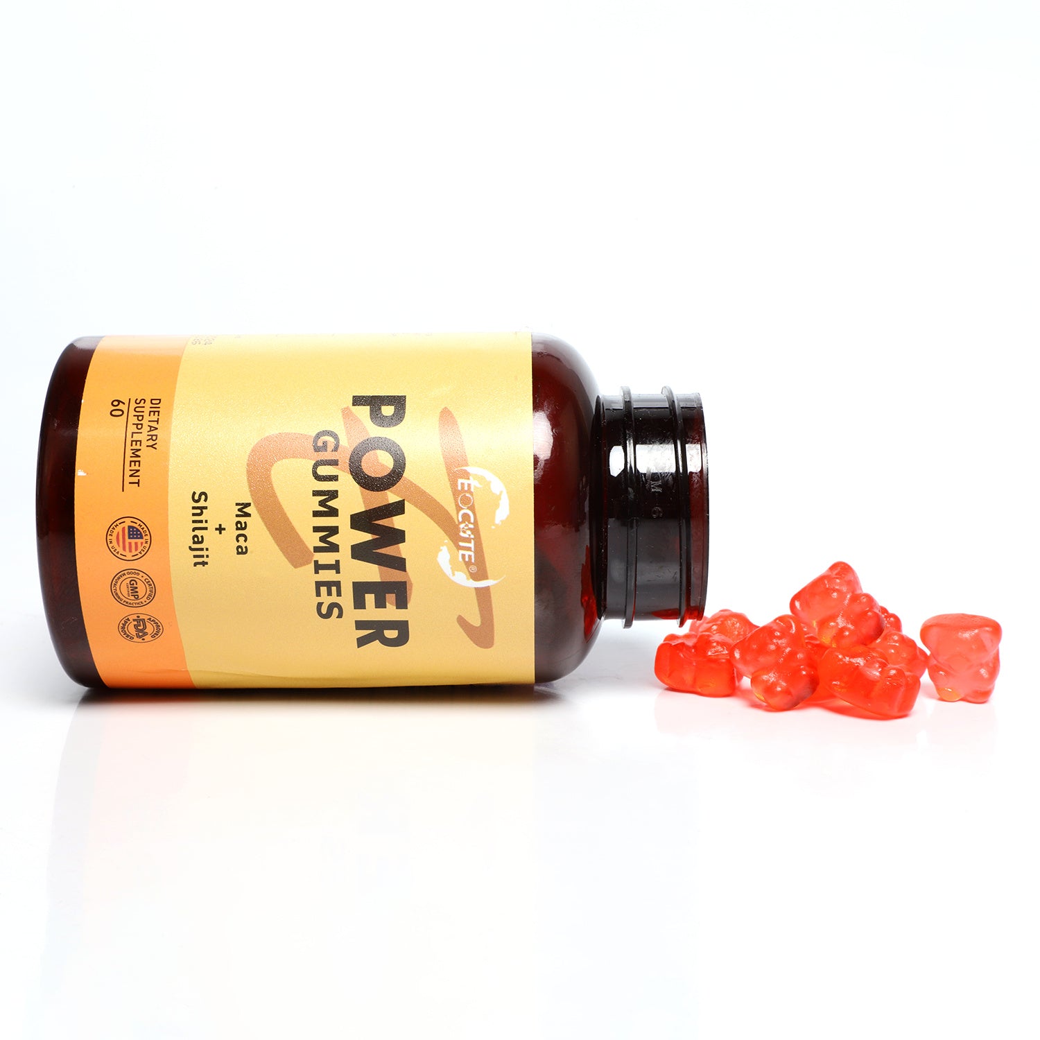 EOCUTE Power Gummies,with maca and shilajit, Strengthens The Body and Promotes Absorption,shilajit Pure Himalayan Organic(60 Gummies)  Fitness Edible Dietary Healthcare Vitamins SupplementsOptimum