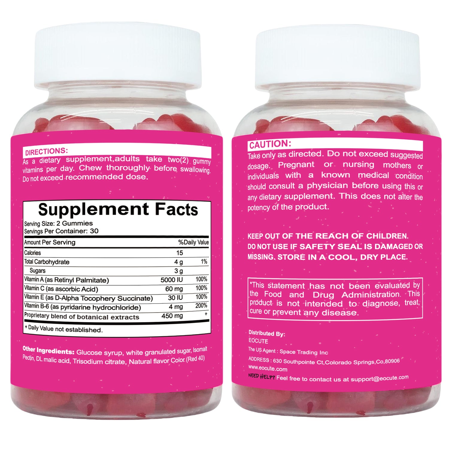 EOCUTE Gummies Combo Pack -TopSupport and Peach Gains Gummies-Workout Aid -Women s Support Supplement-Berry Flavored-Essential Herbs -Multivitamins Dietary Fitness