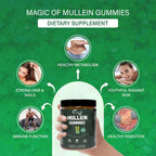 EOCUTE 9 in 1 Mullein Gummies for Lung Cleanse, Extra Strength 10000 MG(10:1 Extract) Mullein Leaf Extract w/Quercetin, Bromelain, Elderberry   Marshmallow for Respiratory, Immune, Vegan,60 Count Vitamins Supplements Edible Dietary Healthcare Fitness