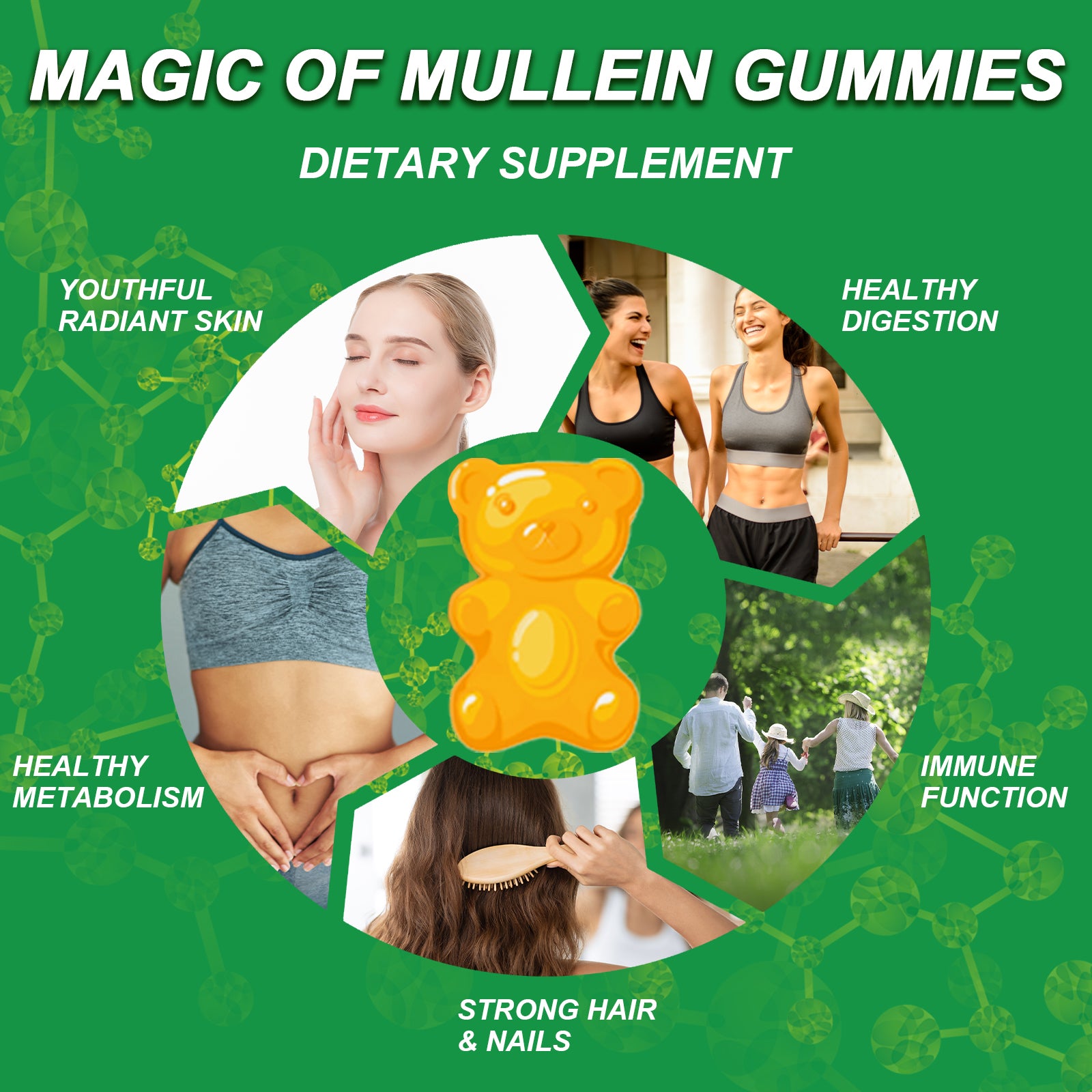 EOCUTE 9 in 1 Mullein Gummies for Lung Cleanse, Extra Strength 10000 MG(10:1 Extract) Mullein Leaf Extract w/Quercetin, Bromelain, Elderberry   Marshmallow for Respiratory, Immune, Vegan,60 Count Vitamins Supplements Edible Dietary Healthcare Fitness