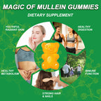 EOCUTE 9 in 1 Mullein Gummies for Lung Cleanse, Extra Strength 10000 MG(10:1 Extract) Mullein Leaf Extract w/Quercetin, Bromelain, Elderberry   Marshmallow for Respiratory, Immune, Vegan,60 Count Vitamins Supplements Edible Dietary Healthcare Fitness