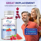 EOCUTE Sugar-Free Resveratrol Gummies   Potent 1500mg Resveratrol Supplement to Support Digestive   Immune Health   Resveratrol Supplements for Antioxidant Nutritional  Support, Cell Regenerator   Repair Dietary