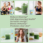 EOCUTE Super Greens – Organic Greens Powder to Reduce Bloat, Support Gut Health, Boost Immunity, Healthy Digestion for Women – Antioxidant Support – Spirulina – Chlorella – Tropical Splash-30 packets