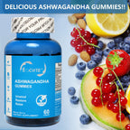 EOCUTE Ashwagandha   Vitamin D Gummies Gummy-Mixed Berry,KSM-66, Vegan, PlantBased,Non-GMO, Gluten-Free   Gelatin Free. for women and man,Vitamins Supplements