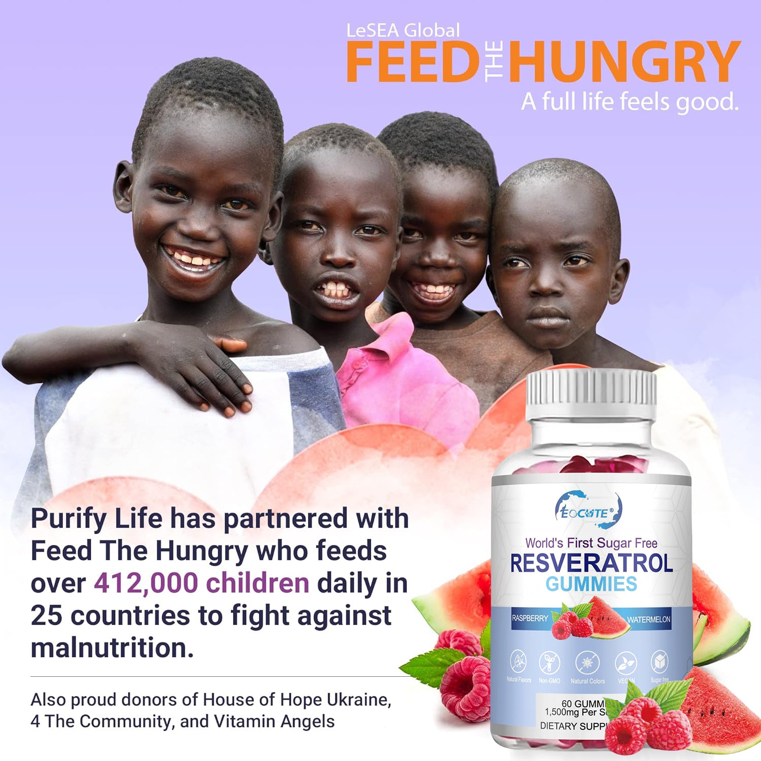 EOCUTE Sugar-Free Resveratrol Gummies   Potent 1500mg Resveratrol Supplement to Support Digestive   Immune Health   Resveratrol Supplements for Antioxidant Nutritional  Support, Cell Regenerator   Repair Dietary