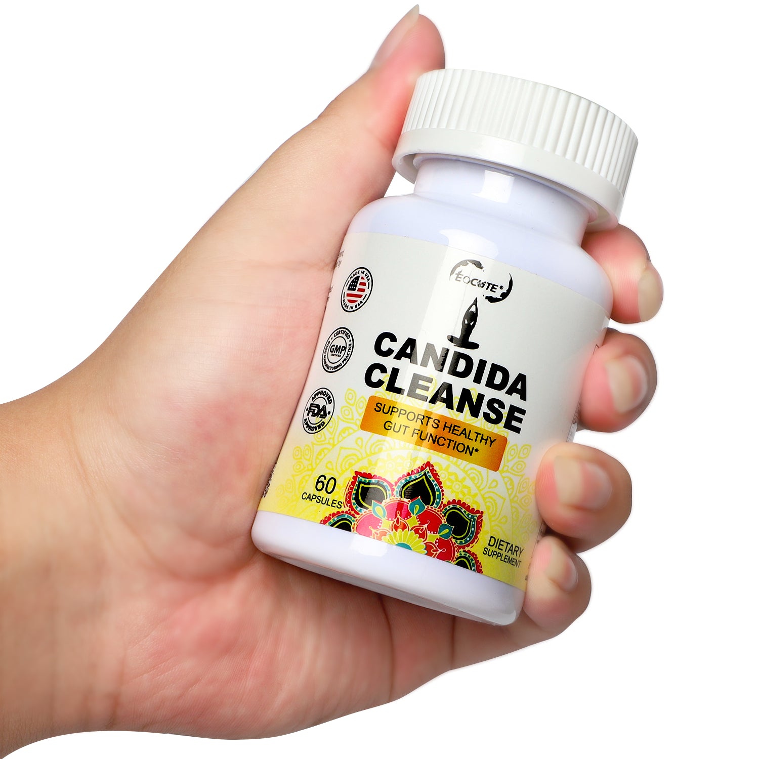 EOCUTE Candida Cleanse   Gut   Colon Support (60 Capsules)   for Men   Women   Anti Yeast Overgrowth   Oregano Leaf, Wormwood, Black Walnut, Caprylic Acid Digestive Nutritional Supplements Edible Dietary Fitness Healthcare Optimum Boost