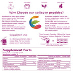 EOCUTE Multi Collagen Peptides Powder Pasture-Raised-Hydrolyzed Protein Peptides (Type l,l,lll,V,X)with HyaluronicAcid, Biotin   Vitamin C,1LB