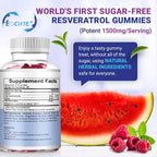 EOCUTE Sugar-Free Resveratrol Gummies   Potent 1500mg Resveratrol Supplement to Support Digestive   Immune Health   Resveratrol Supplements for Antioxidant Nutritional  Support, Cell Regenerator   Repair Dietary