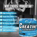 EOCUTE Creatine Monohydrate Gummies   5g per Serving for Muscle   Strength Building,Sugar-Free,Vegan, Blueberry Flavor, 150 Count Amino Acids Nutrional Supplements Dietary Healthcare Edible Fitness Optimum