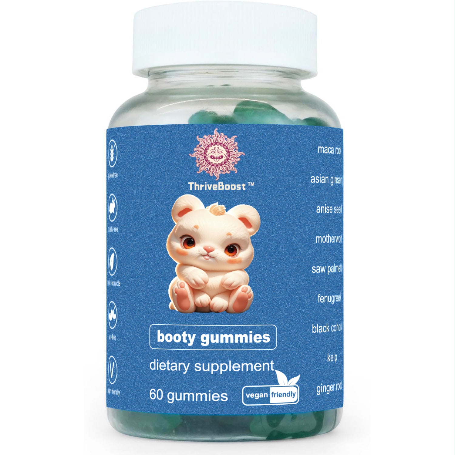 Peach Gains Gummies-Workout Aid -Women s Support Supplement-Berry Flavored-Essential Herbs -Multivitamins Dietary Fitness