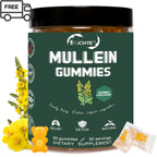EOCUTE 9 in 1 Mullein Gummies for Lung Cleanse, Extra Strength 10000 MG(10:1 Extract) Mullein Leaf Extract w/Quercetin, Bromelain, Elderberry   Marshmallow for Respiratory, Immune, Vegan,60 Count Vitamins Supplements Edible Dietary Healthcare Fitness