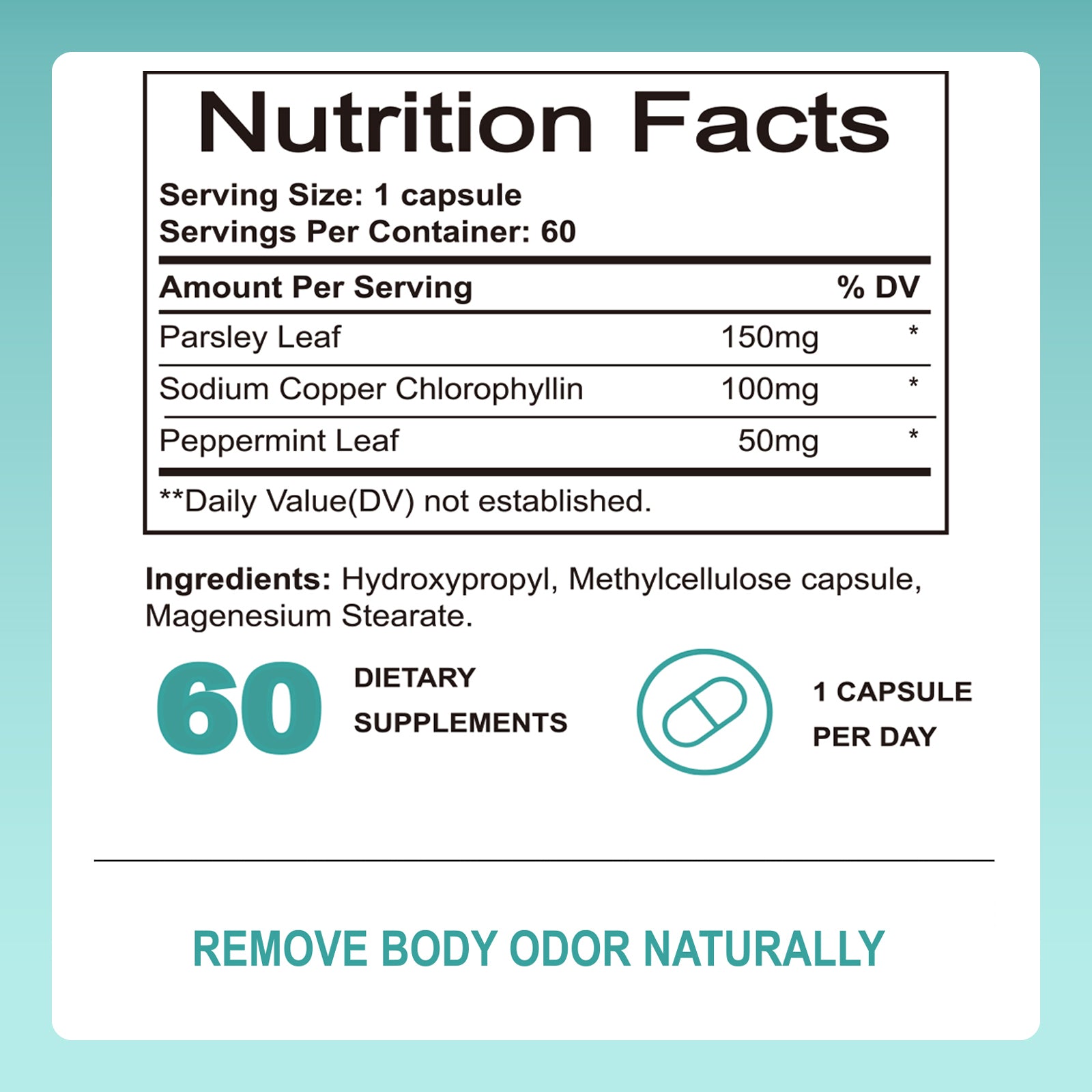 Body Magic by EOCUTE Chlorophyll Capsules   60 Vegan Capsules   for Detox, 18000mg for Body odor,Gut   Detox,Digestion, Gut Health, Skin, Oily Skin   More Hair/Skin/Nails Supplements Edible Fitness Supplement Healthcare Dietary Optimum