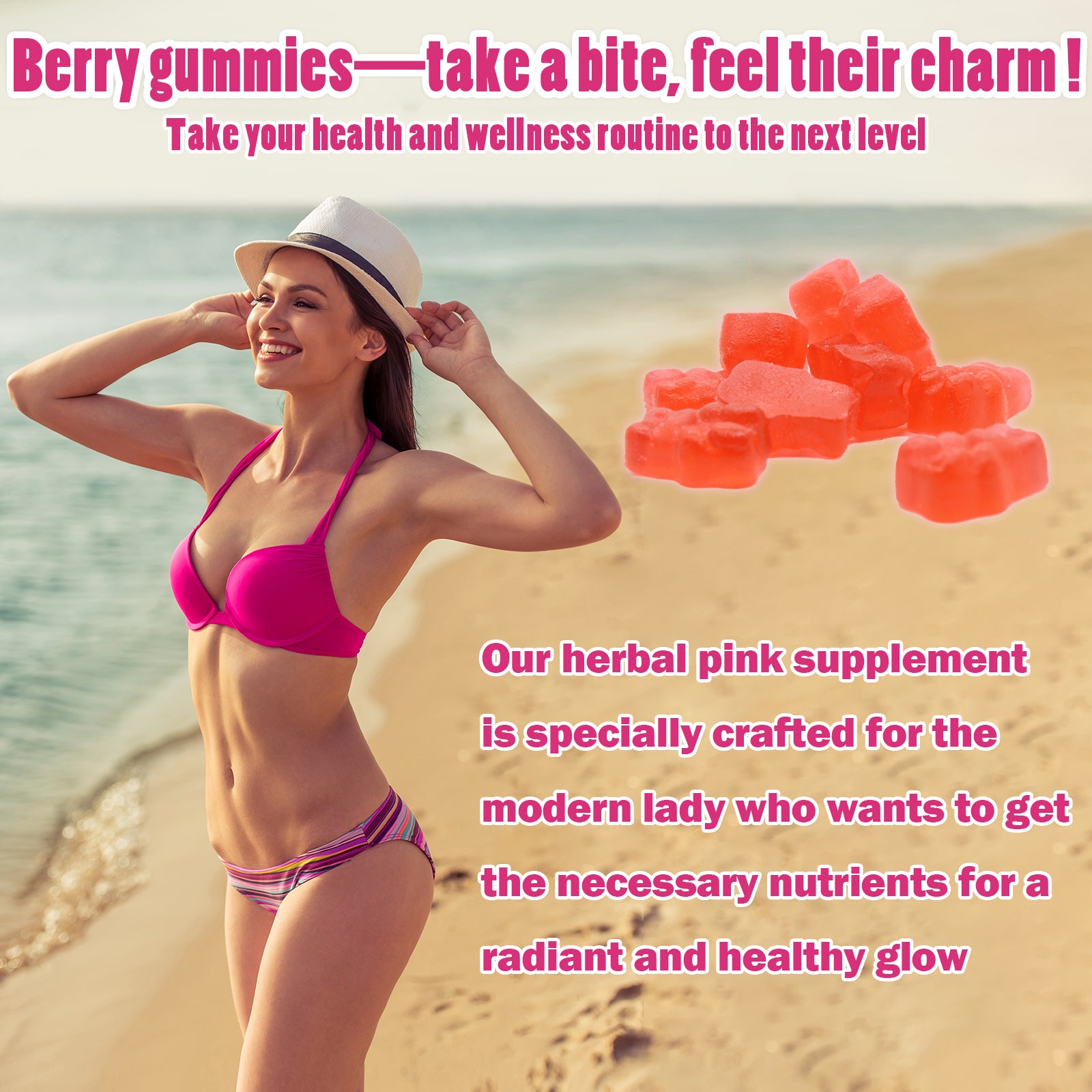 Top Support  Gummies-Workout Aid -Women s Support Supplement-Berry Flavored-Essential Herbs -Multivitamins Dietary Fitness