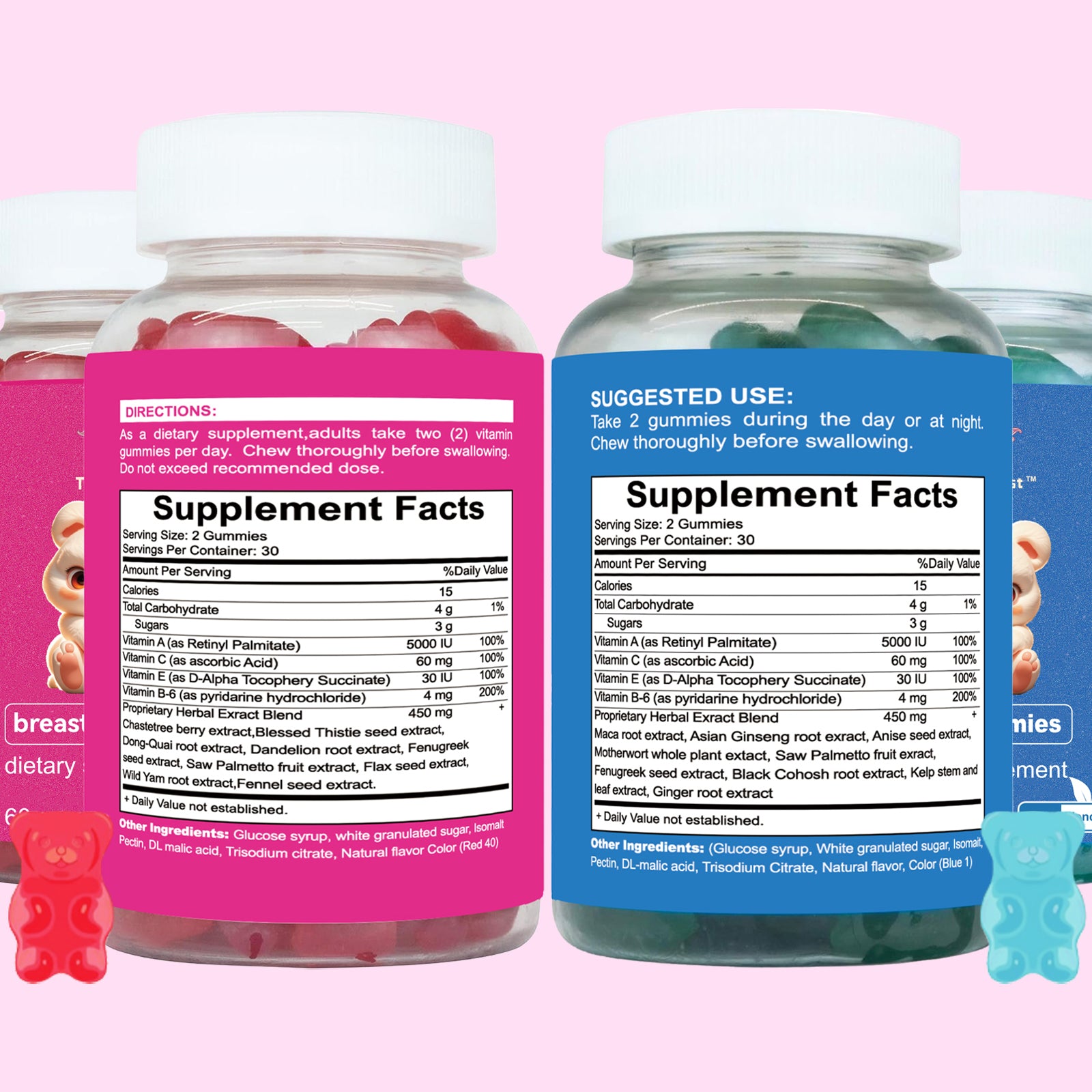 EOCUTE Gummies Combo Pack -TopSupport and Peach Gains Gummies-Workout Aid -Women s Support Supplement-Berry Flavored-Essential Herbs -Multivitamins Dietary Fitness