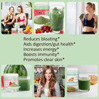 EOCUTE Super Greens   Organic Greens Powder to Reduce Bloat, Support Gut Health, Boost Immunity, Healthy Digestion for Women   Antioxidant Support   Spirulina   Chlorella   Tropical Splash