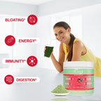 EOCUTE Super Greens   Organic Greens Powder to Reduce Bloat, Support Gut Health, Boost Immunity, Healthy Digestion for Women   Antioxidant Support   Spirulina   Chlorella   Tropical Splash