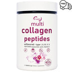 EOCUTE Multi Collagen Peptides Powder Pasture-Raised-Hydrolyzed Protein Peptides (Type l,l,lll,V,X)with HyaluronicAcid, Biotin   Vitamin C,1LB