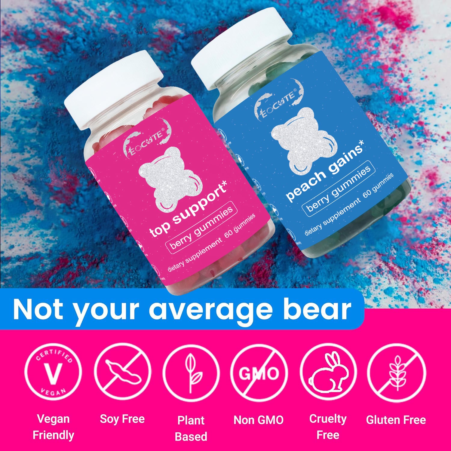 Top Support  Gummies-Workout Aid -Women s Support Supplement-Berry Flavored-Essential Herbs -Multivitamins Dietary Fitness